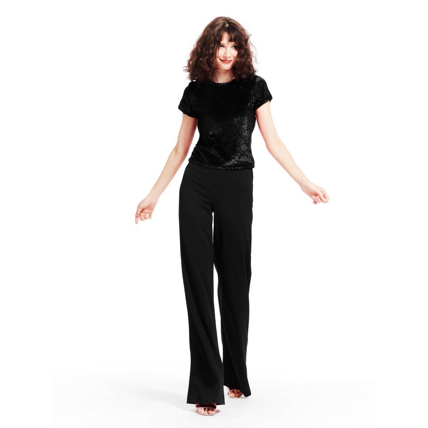 New Emily Shalant Royal Sequin Top In Black